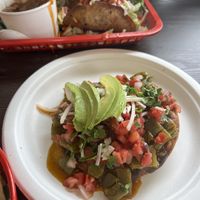 Nopales tostada  at El Cantaro Vegan Mexican Restaurant in Monterey
