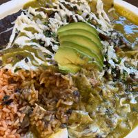 Partially eaten chilaquiles at El Cantaro Vegan Mexican Restaurant in Monterey