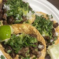 Carne asada street tacos  at El Cantaro Vegan Mexican Restaurant in Monterey