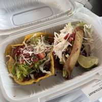 Ranchero and Crispy Potato tacos   at El Cantaro Vegan Mexican Restaurant in Monterey