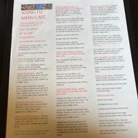 Menu with clearly labeled vegan options. at Kung Fu Asian Cafe in San Antonio