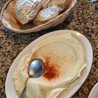 Hummus & Lebanese bread at Beirut Restaurant  in Romulus