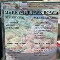 Poke Bowl Menu  at Sushi One in Mobile