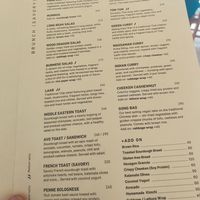 Menu at Hexagon in Koh Phangan