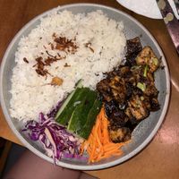 sticky tofu & tempeh bowl  at Copper Bonnet in 