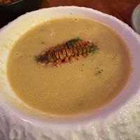 corn miso bisque  at Copper Bonnet in 
