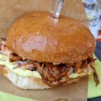 Pulled mushroom burger at Crusty Kuhna in Ljubljana