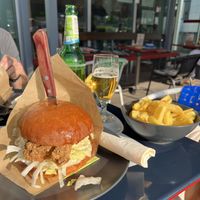 Fried oyster burger   at Crusty Kuhna in Ljubljana