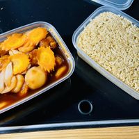 Chick’n in OK sauce and fried rice   at Veggie Garden  in Harrogate