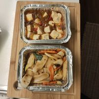 92: tofu in salsa piccante, 29: gnocchi di riso con verdure at La Giunca in Merano