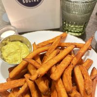 Sweet Potato Fries W/ curry aioli   at Seaport Social in Halifax