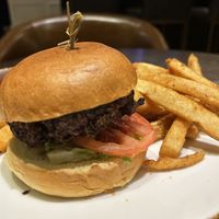 Crunch Black Bean Burger w/ fries    at Seaport Social in Halifax