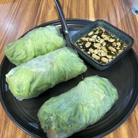 Veggie summer rolls with peanut saucee  at ItuThai Restobar in Chihuahua