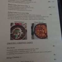 Menu at Golden India in Kolin