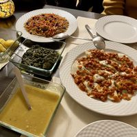 Kabuli Palau, Daal, Goldene Kartoffeln, Sabsie, Aschack Vegetarisch  at Safran in Braunschweig