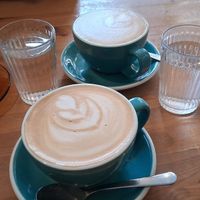 Oat latte at Les Belles Âmes Pâtisserie in Lyon