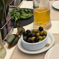 Olives and Padron Peppers  at Tapas 75 in Fuerteventura