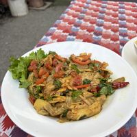 Lion’s mane Mushroom salad   at Mandukat   in Kathmandu