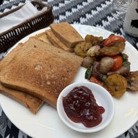 Simple breakky vegan option. W/tofu and not butter.   at Mandukat   in Kathmandu