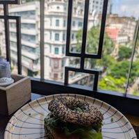 The bagel and the view at Tartine Saigon - District 1 in Ho Chi Minh City