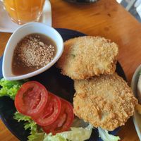 Myanmar potato cakes at Salween River Restaurant in Mae Hong Son