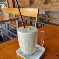 Refreshing banana smoothie at Salween River Restaurant in Mae Hong Son
