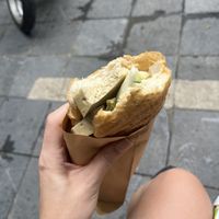 Banh Mi with ‘traditional Vietnamese seitan’ 02 on the menu  at Banh Mi Vegan in Hanoi