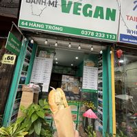 Banh Mi outside of the shop   at Banh Mi Vegan in Hanoi