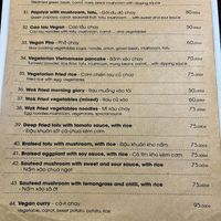 Vegan menu  at Hy - Vietnamese Restaurant in Hoi An in Hoi An
