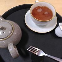 Tea and oat milk (October 2025) at Tesco Cafe in Aberystwyth