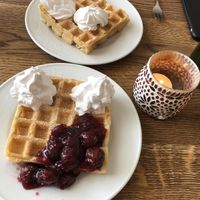 Belgian waffles 🌱  at Krawummel in Muenster