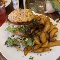 Streaky k burger - mouth watering looking back at it #Veganuary at Krawummel in Muenster