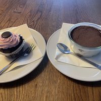 Chocolate raspberry cupcake and tiramisu  at Krawummel in Muenster