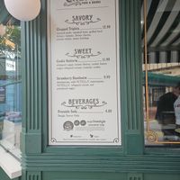 Menu at Universal Studios - Central Park Crepes in Orlando