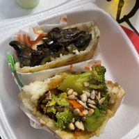 Mushroom and veggie arepas (added the sunflower seeds on my own)  at Rico Arepa in Manati