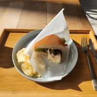 Vegan soy burger #Veganuary at Cafe Tea Terrace in Kyoto