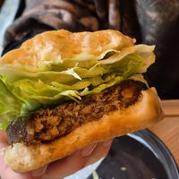 Soy burger at Cafe Tea Terrace in Kyoto