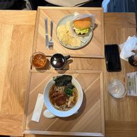 Ramen and Burger (vegan)  at Cafe Tea Terrace in Kyoto