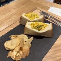 Vegan egg salad sandwich   at Cafe Tea Terrace in Kyoto