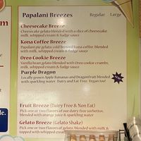 New vegan drinks in the menu  at Papalani Gelato in Koloa