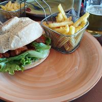 Vegan "meatballs" with delicious bun. at Toburger in Rivalta Di Torino