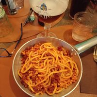 Ottimi spaghetti alla chitarra al ragù vegano 😋 at Toburger in Rivalta Di Torino