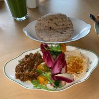 Aubergine and hummus   at Koffiehuis De Goede Morgen in Vinkeveen