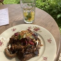 Toast sticky aubergine   at Koffiehuis De Goede Morgen in Vinkeveen