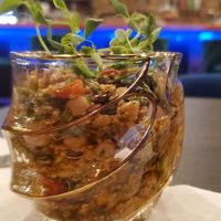 Garbanzo bean salad at Cloud Parlor Speakeasy Cafe in Cocoa Beach