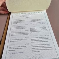 Part of menu at Odette in Roeselare