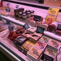 Vegan cheeses and hams  at El Vegans  in Vilanova I La Geltru