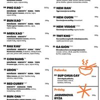 Menu  at Pho King in Poprad