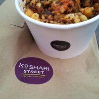 Koshari mixed together at Koshari Street in London