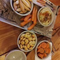 hummus, lupini beans and carrots at Água Salgada in Sagres
